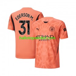 Manchester City Voetbalshirt Ederson M 31 Doelman Heren Uit Tenue 2024-2025 Korte Mouw