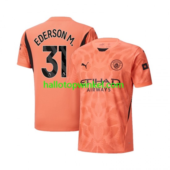 Manchester City Voetbalshirt Ederson M 31 Doelman Heren Uit Tenue 2024-2025 Korte Mouw