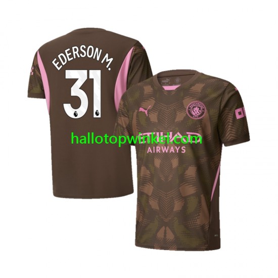 Manchester City Voetbalshirt Ederson M 31 Doelman Heren Thuis Tenue 2024-2025 Korte Mouw