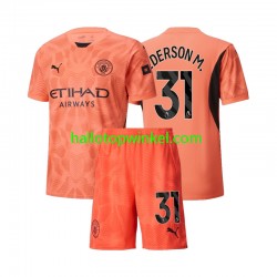 Manchester City Voetbalshirt Ederson M 31 Doelman Kleuters/Kids Uit Tenue 2024-2025 Korte Mouw