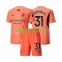 Manchester City Voetbalshirt Ederson M 31 Doelman Kleuters/Kids Uit Tenue 2024-2025 Korte Mouw