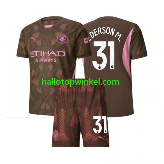 Manchester City Voetbalshirt Ederson M 31 Doelman Kleuters/Kids Thuis Tenue 2024-2025 Korte Mouw