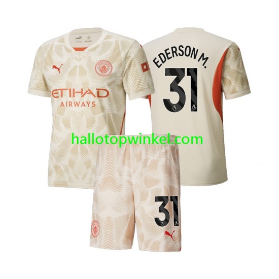 Manchester City Voetbalshirt Ederson M 31 Doelman Kleuters/Kids Derde Tenue 2024-2025 Korte Mouw