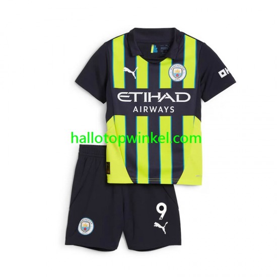 Manchester City Voetbalshirt Haaland 9 Kleuters/Kids Uit Tenue 2024-2025 Korte Mouw