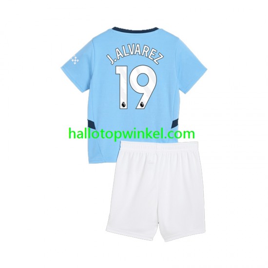 Manchester City Voetbalshirt Julian Alvarez 19 Kleuters/Kids Thuis Tenue 2024-2025 Korte Mouw