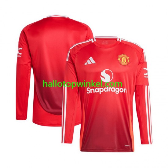 Manchester United Voetbalshirt Heren Thuis Tenue 2024-2025 Lange Mouw