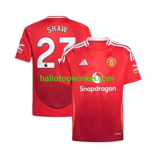 Manchester United Voetbalshirt Luke Shaw 23 Heren Thuis Tenue 2024-2025 Korte Mouw