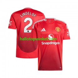 Manchester United Voetbalshirt Victor Lindelof 2 Heren Thuis Tenue 2024-2025 Korte Mouw