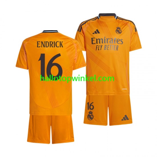 Real Madrid Voetbalshirt ENDRICK 16 Kleuters/Kids Uit Tenue 2024-2025 Korte Mouw