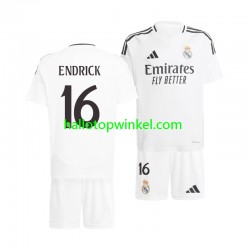 Real Madrid Voetbalshirt ENDRICK 16 Kleuters/Kids Thuis Tenue 2024-2025 Korte Mouw