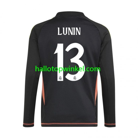 Real Madrid Voetbalshirt Andriy Lunin 13 Doelman Heren Uit Tenue 2024-2025 Lange Mouw