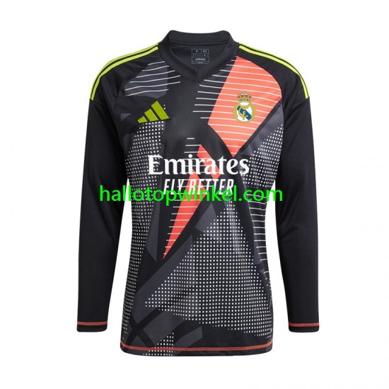 Real Madrid Voetbalshirt Doelman Heren Uit Tenue 2024-2025 Lange Mouw