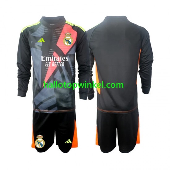 Real Madrid Voetbalshirt Doelman Kleuters/Kids Uit Tenue 2024-2025 Lange Mouw