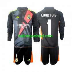 Real Madrid Voetbalshirt Thibaut Courtois 1 Doelman Kleuters/Kids Uit Tenue 2024-2025 Lange Mouw