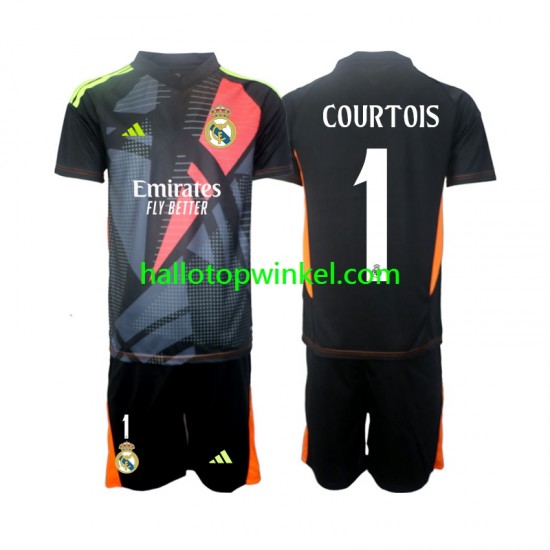 Real Madrid Voetbalshirt Thibaut Courtois 1 Doelman Kleuters/Kids Uit Tenue 2024-2025 Korte Mouw