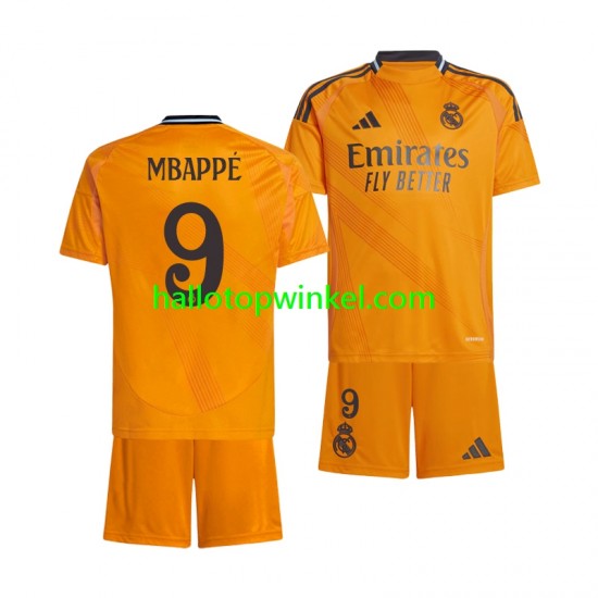 Real Madrid Voetbalshirt Kylian Mbappé 9 Kleuters/Kids Uit Tenue 2024-2025 Korte Mouw