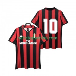 AC Milan Voetbalshirt 10 1988 1989 Retro Heren Thuis Tenue Korte Mouw
