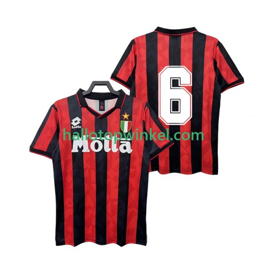 AC Milan Voetbalshirt 6 1993 Retro Heren Thuis Tenue 1994 Korte Mouw