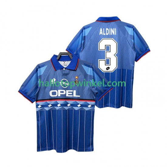 AC Milan Voetbalshirt ALDINI 3 1995 1996 Retro Heren Uit Tenue Korte Mouw