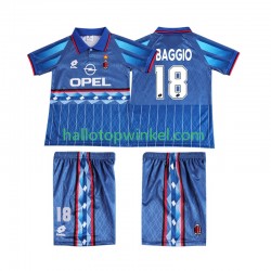 AC Milan Voetbalshirt BAGGIO 18 1995 1996 Retro Kleuters/Kids Uit Tenue Korte Mouw