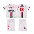 AC Milan Voetbalshirt BAGGIO 18 1996 1997 Retro Kleuters/Kids Uit Tenue Korte Mouw