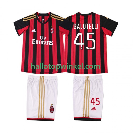 AC Milan Voetbalshirt BALOTELL 45 2013 2014 Retro Kleuters/Kids Thuis Tenue Korte Mouw