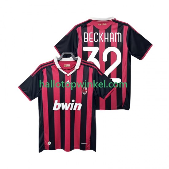 AC Milan Voetbalshirt BECKHAM 32 2009 Retro Heren Thuis Tenue 2010 Korte Mouw