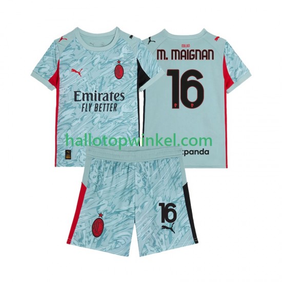 AC Milan Voetbalshirt Mike Maignan 16 Doelman Kleuters/Kids Thuis Tenue 2025-2026 Korte Mouw