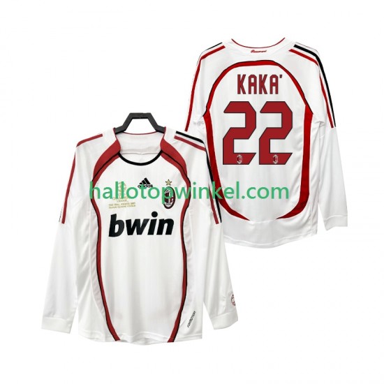 AC Milan Voetbalshirt KAKA 22 2007 Retro Heren Uit Tenue 2006 Lange Mouw