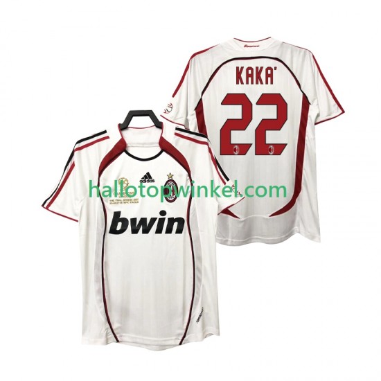 AC Milan Voetbalshirt KAKA 22 2007 Retro Heren Uit Tenue 2006 Korte Mouw
