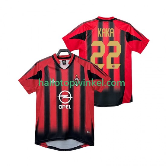AC Milan Voetbalshirt KAKA 22 2005 Retro Heren Thuis Tenue 2004 Korte Mouw