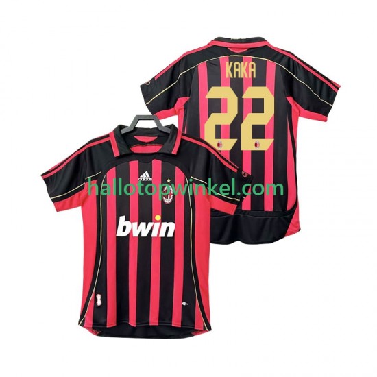 AC Milan Voetbalshirt KAKA 22 2007 Retro Heren Thuis Tenue 2006 Korte Mouw