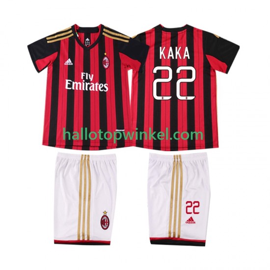 AC Milan Voetbalshirt KAKA 22 2013 2014 Retro Kleuters/Kids Thuis Tenue Korte Mouw