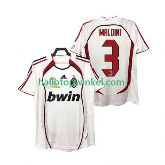 AC Milan Voetbalshirt MALDINI 3 2007 Retro Heren Uit Tenue 2006 Korte Mouw