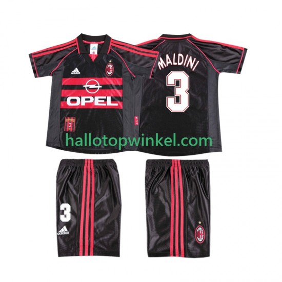 AC Milan Voetbalshirt MALDINI 3 1998 Retro Kleuters/Kids Derde Tenue 1999 Korte Mouw