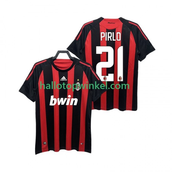 AC Milan Voetbalshirt RIRLO 21 2009 Retro Heren Thuis Tenue 2008 Korte Mouw