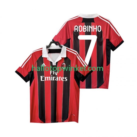 AC Milan Voetbalshirt ROBINHO 7 2012 2013 Retro Heren Thuis Tenue Korte Mouw