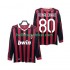 AC Milan Voetbalshirt RONALDINHO 80 2009 Retro Heren Thuis Tenue 2010 Lange Mouw