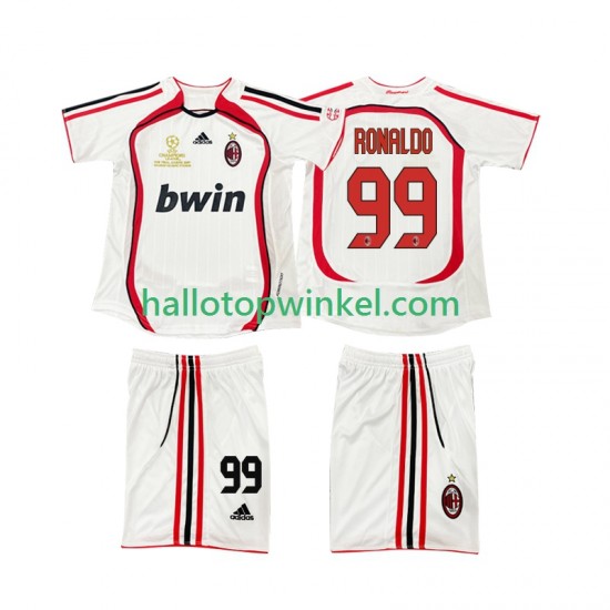 AC Milan Voetbalshirt RONALDO 9 2007 Retro Kleuters/Kids Uit Tenue 2006 Korte Mouw