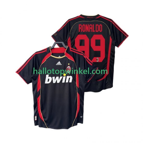 AC Milan Voetbalshirt RONALDO 99 2007 Retro Heren Derde Tenue 2006 Korte Mouw