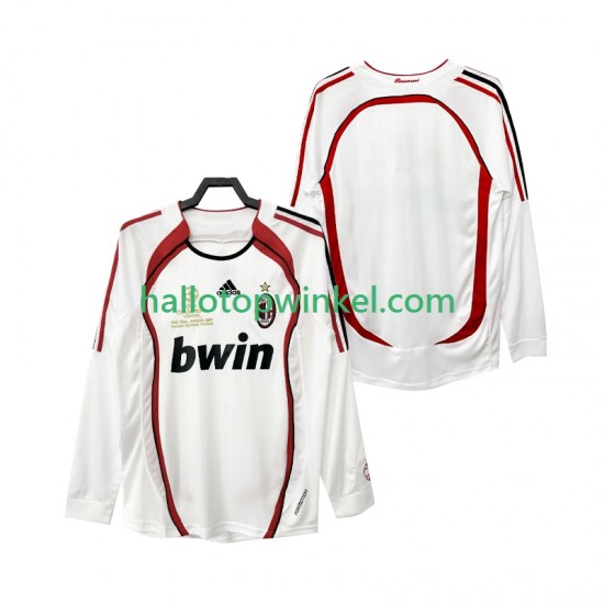 AC Milan Voetbalshirt 2007 Retro Heren Uit Tenue 2006 Lange Mouw