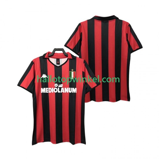 AC Milan Voetbalshirt 1988 1989 Retro Heren Thuis Tenue Korte Mouw