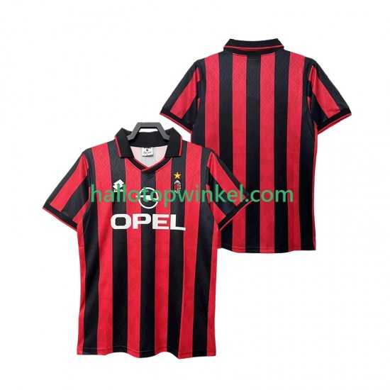AC Milan Voetbalshirt 1995 1996 Retro Heren Thuis Tenue Korte Mouw