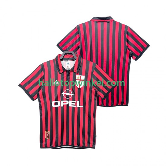 AC Milan Voetbalshirt 2000 Retro Heren Thuis Tenue 1999 Korte Mouw