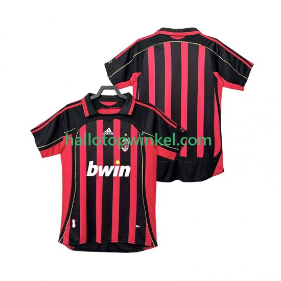AC Milan Voetbalshirt 2007 Retro Heren Thuis Tenue 2006 Korte Mouw