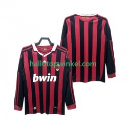 AC Milan Voetbalshirt 2009 Retro Heren Thuis Tenue 2010 Lange Mouw