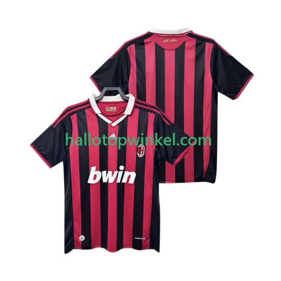 AC Milan Voetbalshirt 2009 Retro Heren Thuis Tenue 2010 Korte Mouw