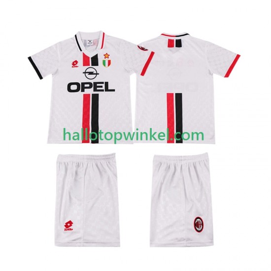 AC Milan Voetbalshirt 1996 1997 Retro Kleuters/Kids Uit Tenue Korte Mouw
