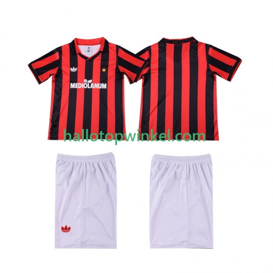 AC Milan Voetbalshirt 1990 1991 Retro Kleuters/Kids Thuis Tenue Korte Mouw
