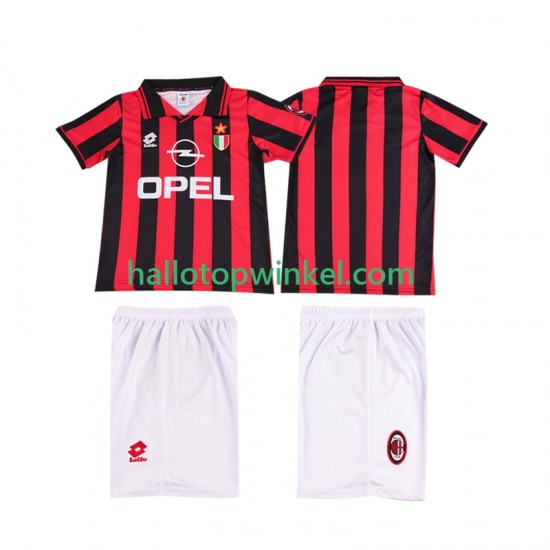 AC Milan Voetbalshirt 1996 1997 Retro Kleuters/Kids Thuis Tenue Korte Mouw